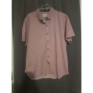 Construct Slim Fit Button Up, Men's XL Shirt, Red Ditsy Print, Stretch